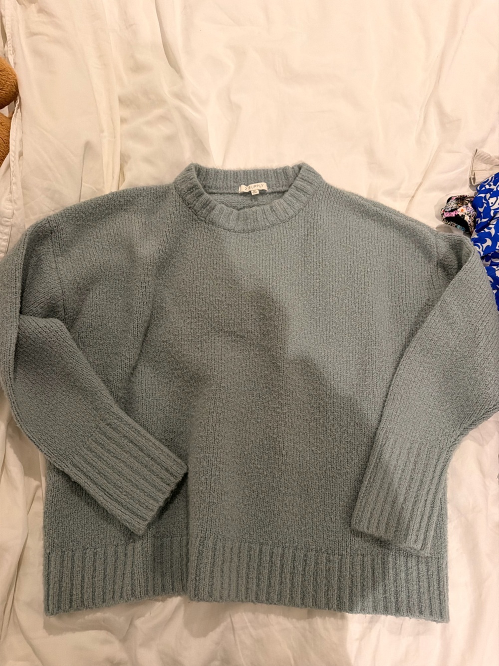 Z Supply Cozy Crewneck Sweater in Light Blue-Green